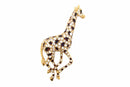 Giraffe Brooch Enamel Crystal Pin