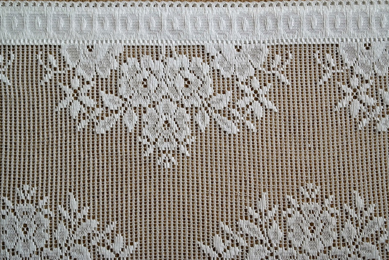Scalloped Country cottage pretty cotton lace valance 12” - sold per metre wide 1m