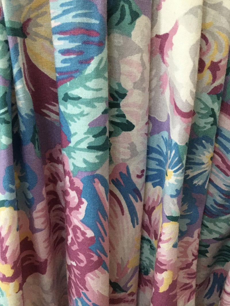Vintage Laura Ashley Strapless Floral Tea Dress