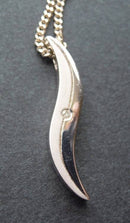 Modernist silver and diamond necklace