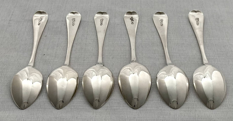 York Silver Set of Six George IV Teaspoons. York 1828 James Barber, George Cattle II & William North. 3.7 troy ounces.