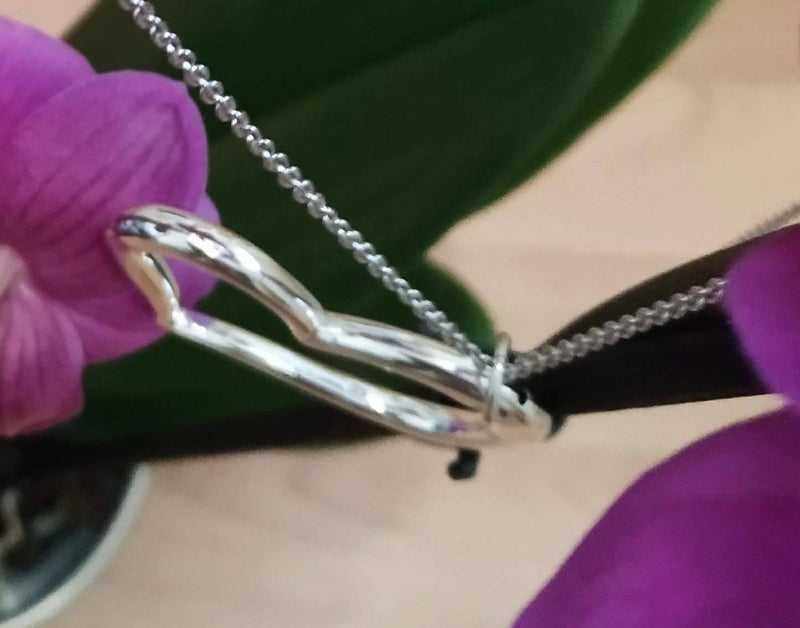 NEW STERLING SILVER HEART NECKLACE - 20"