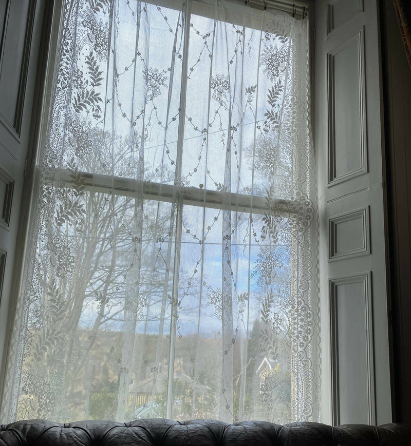 Anna French Cornucopia Highend Victorian design ivory Cotton Lace Curtain Panelling By The Metre- Width 170cms