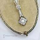 Edwardian 18ct Gold & Platinum Diamond & Pearl Pendant