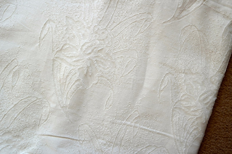 Dana - Antique Style Ivory Cotton madras Lace Curtain Panelling remnant 66"/36" to finish