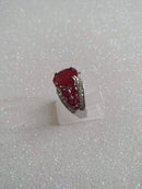 New Ruby and Zircon Ring Size N/O