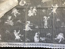 Nursery Rhyme- A Vintage White Cotton Lace Curtain Panel 36"/24" readymade