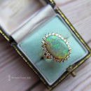 18ct Opal & Diamond Oval Cluster Ring