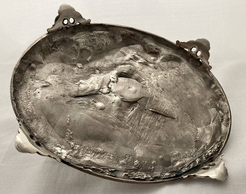Naturalistic & Hunting Dog Themed Silver Plated Inkstand. John Turton & Co, Sheffield.