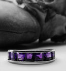 Lusaka amethyst half eternity ring. Size N