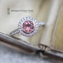 18ct White Gold Pink Tourmaline & Diamond Cluster Ring