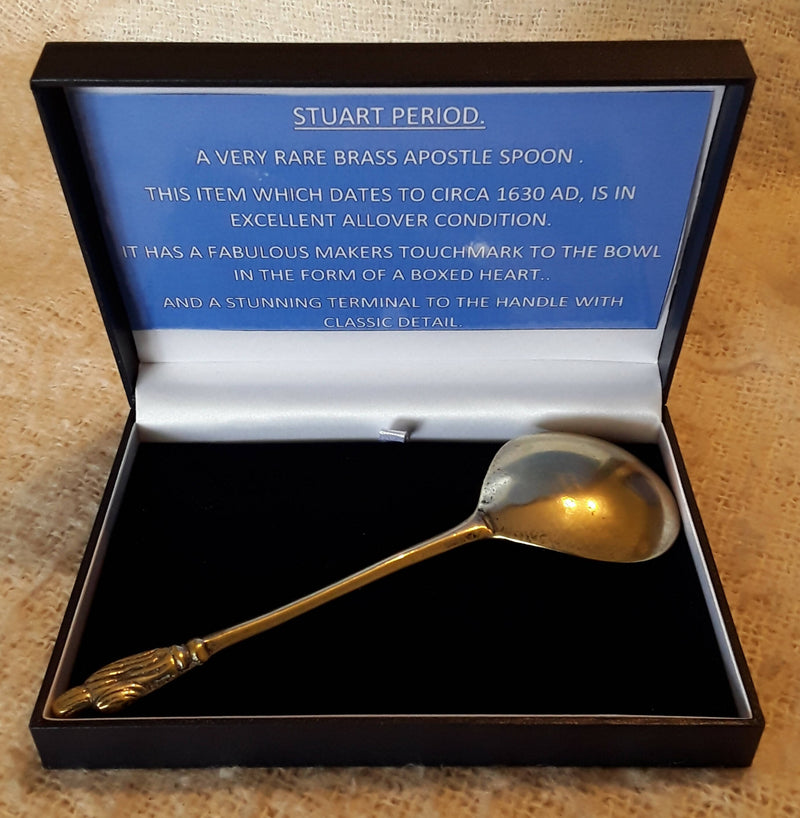 A Stuart Period Brass Apostle Spoon.