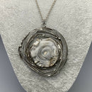 Mid century silver and natural stone necklace