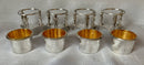 Napoleon Bonaparte Set of Four Silver Plated & Gilded Trefoil Salts. R. M. Johnson & Co. Sheffield circa 1880.