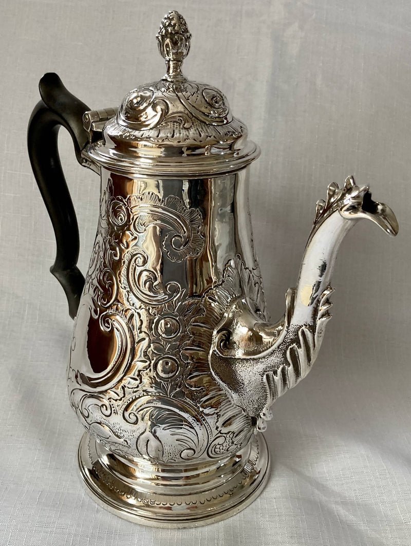 Hester Bateman, Georgian, George III, Silver Coffee Pot, London 1783, 26 troy ounces.