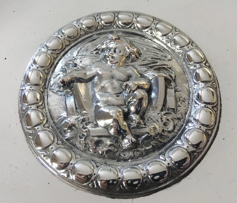 Victorian silver plated swing handled tazza. Elkington & Co. 1874
