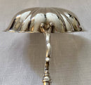 George II Style Silver Plated Toddy Ladle with Turned Fruitwood Handle.