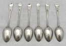 Georgian, George III, Six Silver Teaspoons. Exeter 1812 William Welch II. 2.6 troy ounces.