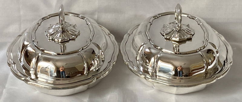 Victorian Regimental Entree Dishes & Covers. Insignia of the Harts (Hertfordshire) MIlitia Regiment.