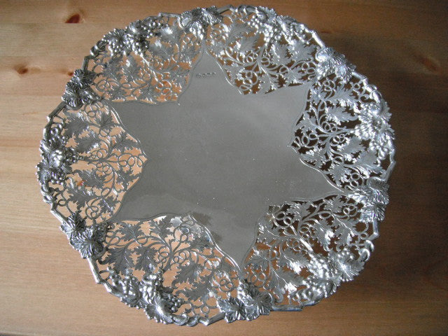 Asprey Grape & Vine Silver Comport, Sheffield 1967, 22 Troy Ounces