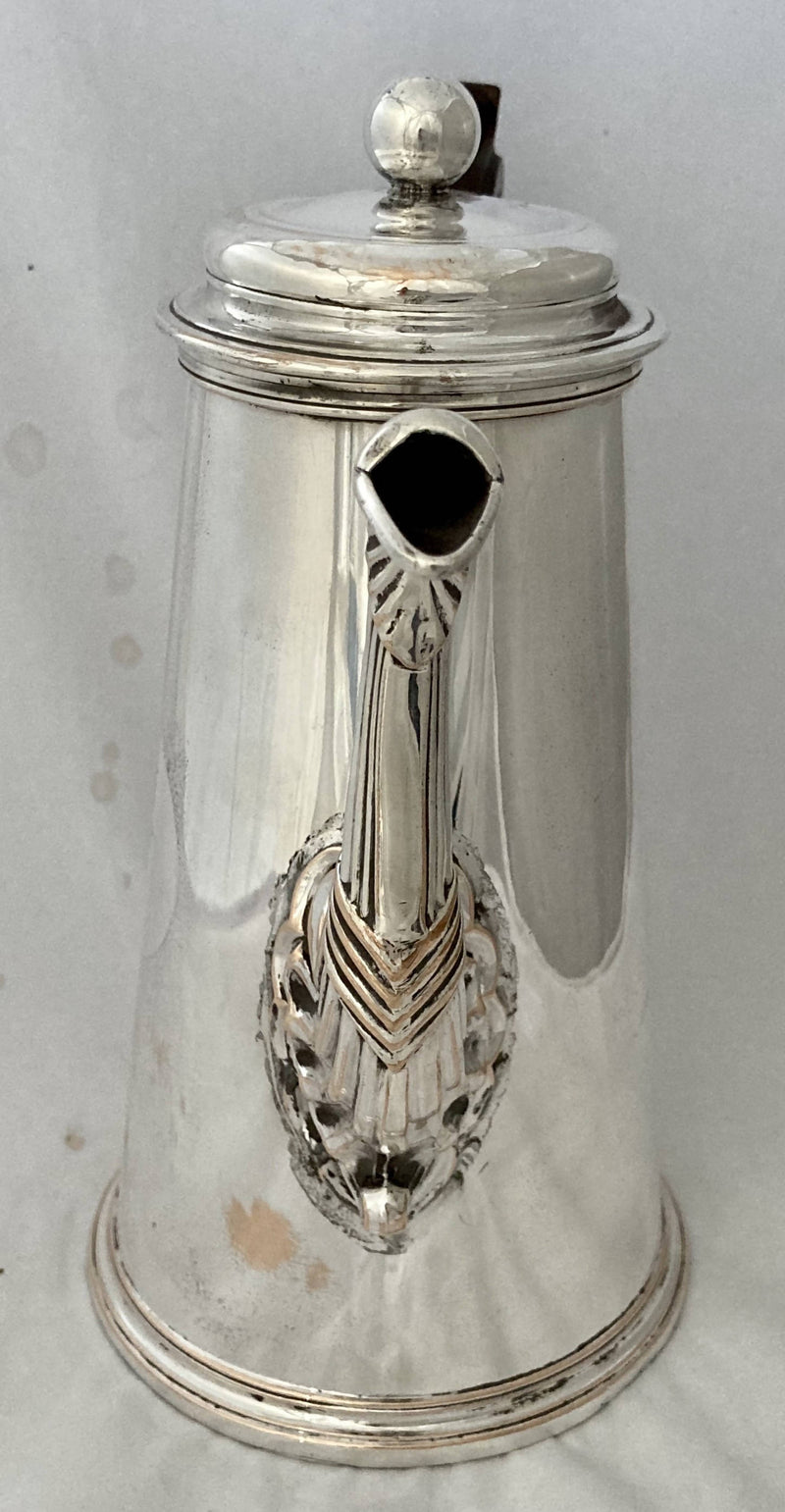Georgian, George III, Old Sheffield Plate Coffee Pot, circa 1760 - 1780. Crest of Bulkeley.