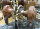 Brass & Wood  Door Knobs 1 Pair