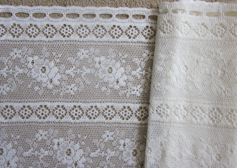 Rue de France white 18" cafe curtain bris-bise valance panelling by the metre