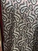 Striking contemporary Paisley Black Cotton madras Lace Curtain Panel 66"/120"