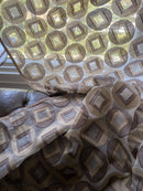 Squircles funky -contemporary Style brown tan madras Curtain Panelling 168/320cms