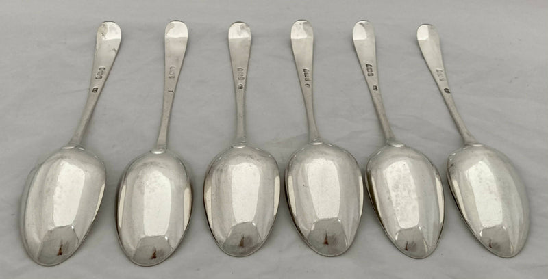 Georgian, George III, Six Silver Tablespoons. London 1783 John Lambe. 12.8 troy ounces.