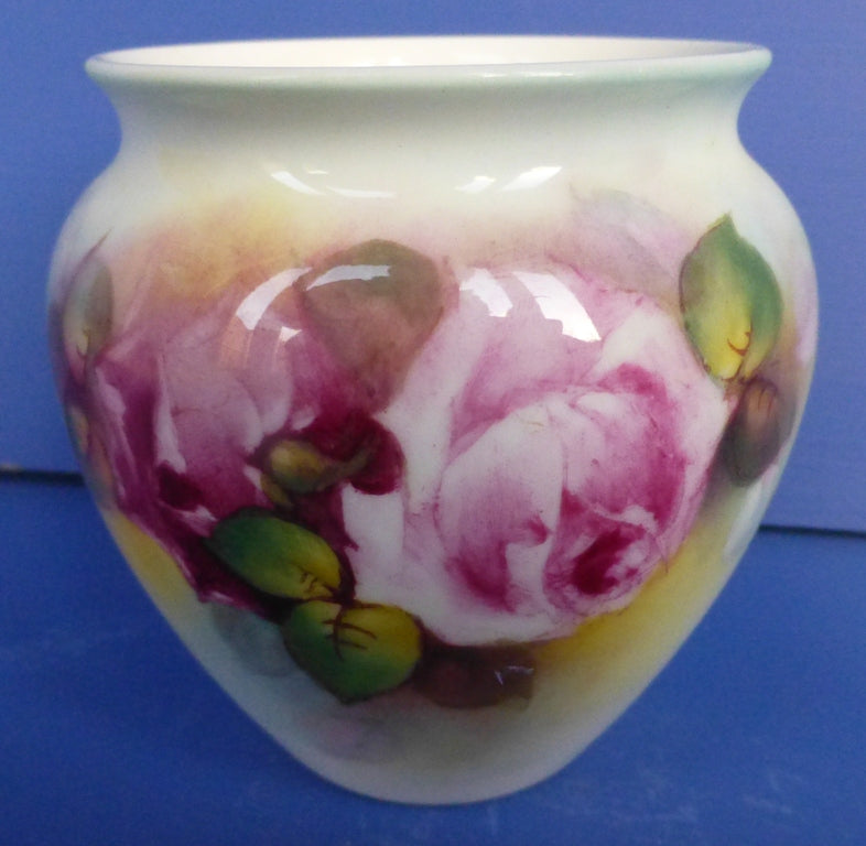 Royal Worcester Vase - Roses Signed Michelina (Mickey) Miller C1950