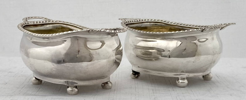 Georgian, George III, Pair of Silver Salts. London 1809 Thomas James. 5.6 troy ounces.