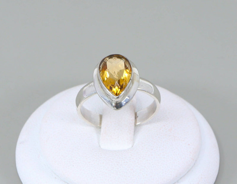 Vintage Silver and Honey Citrine Statement ring