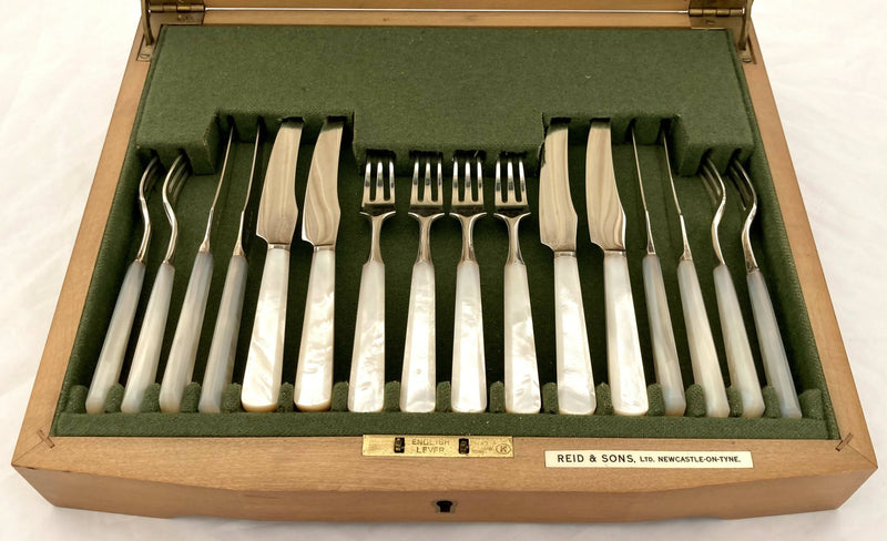 George VI Silver Hors d'Oeuvres Service for Eight. Sheffield 1939 Reid & Sons Ltd.