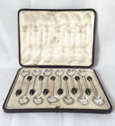 George V Asprey cased set of twelve silver coffee bean spoons. Sheffield 1911 Asprey and Co. Ltd.