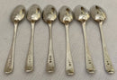 Georgian, George III, Set of Six Silver Teaspoons. London 1803 William Eley & William Fearn. 2.7 troy ounces.