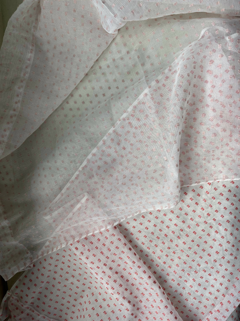 Scottish Madras By the Meter Polka Dot in Hot Pink 48” Wide to finish
