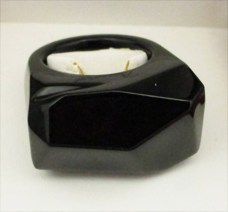 Baccarat faceted black crystal crystal ring