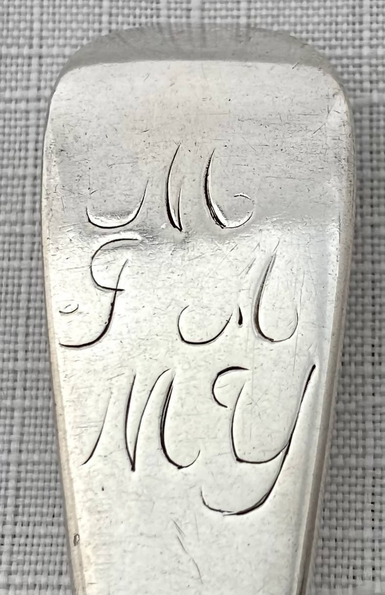 Georgian, George II, Six Scottish Silver Hanoverian Pattern Tablespoons. Edinburgh 1733 Charles Blair (Archibald Ure Assay Master). 13 troy ounces.