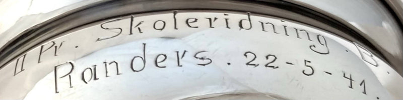 Danish 830 Silver Brandy Pan. Assay Marks for Johannes Siggaard 1940.