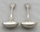 George IV Pair of Double Struck Thread Pattern Silver Sauce Ladles. London 1827 Josiah Piercy I. 4.9 troy ounces.