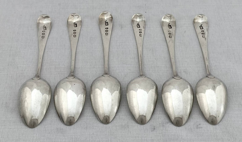 Georgian, George III, Six Silver Teaspoons. London 1797 Richard Crossley. 3.5 troy ounces.