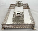 Georgian Old Sheffield Plate Large Gallery Desk Stand, circa 1820.