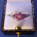 Silver Ruby Ring Size M