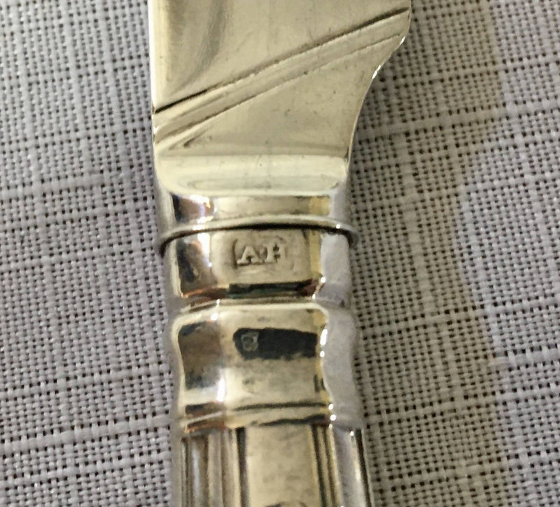 Victorian silver Kings pattern dessert knives & forks for twelve persons. Sheffield 1863 Aaron Hadfield.
