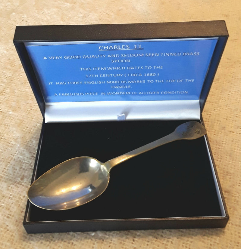 A King Charles 2nd Period Tinned Brass Spoon.