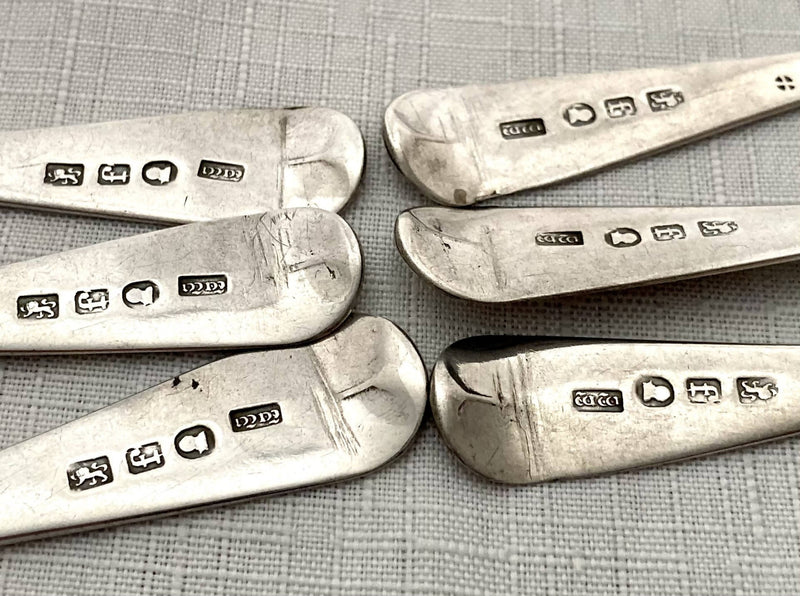 Georgian, George IV, Set of Six Provincial Silver Teaspoons. Exeter 1822, William Woodman of Bristol.