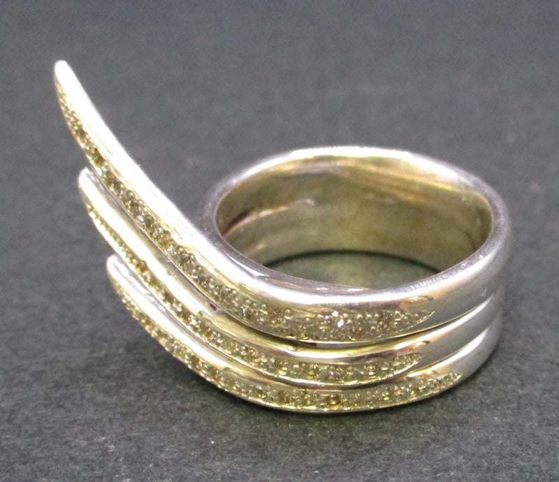 Jake: Three tier silver wing ring