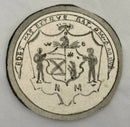 19th Century Boxwood Counter Box Enclosing Nine Armorial Watercolour Roundels.