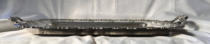 A 19th century ornate Sheffield Plated twin handled serving tray.